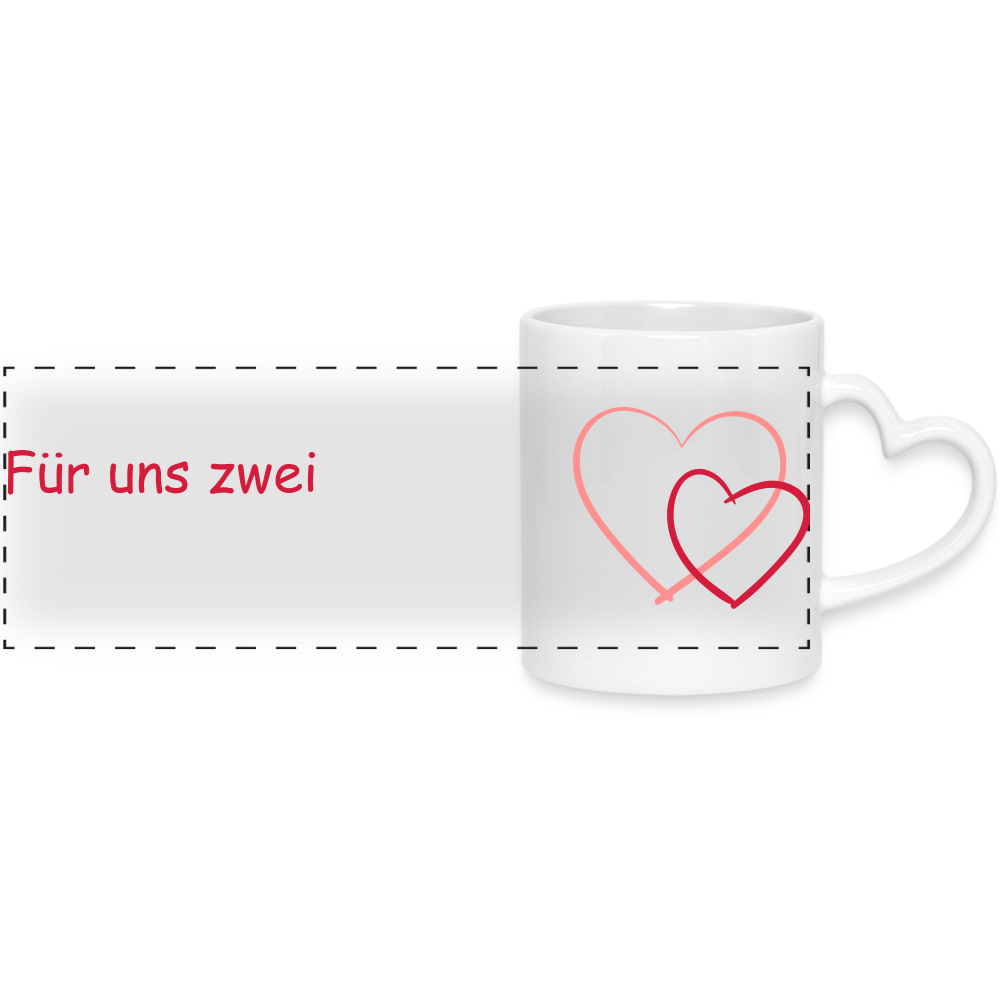 Tasse mit Herzhenkel - Weiß