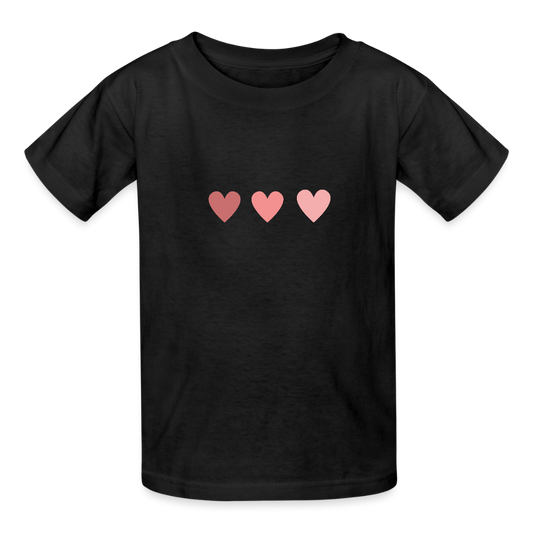 Kinder T-Shirt Herz - Schwarz