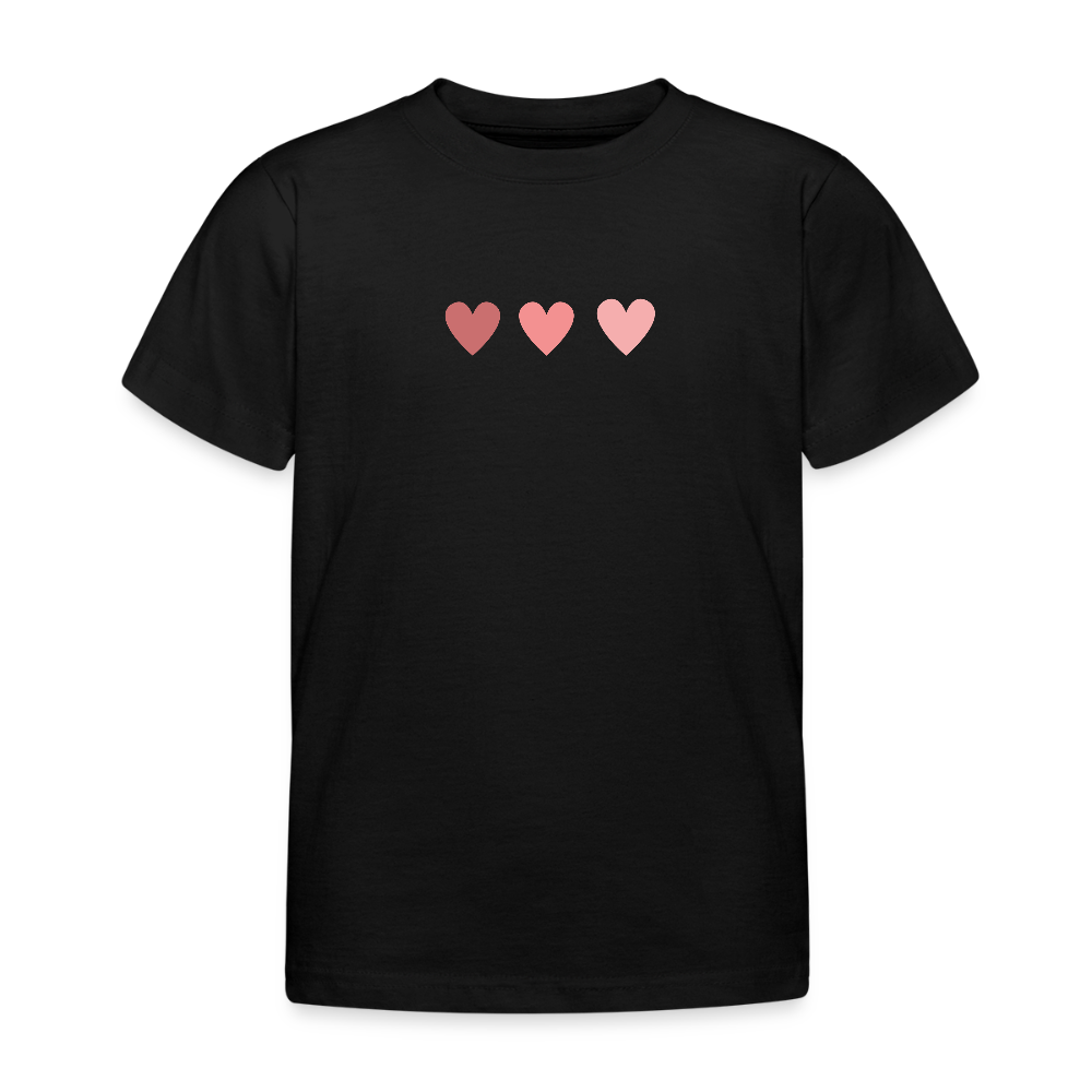 Kinder T-Shirt Herz - Schwarz